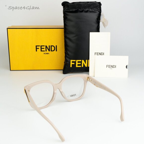 NEW Fendi FE50064F 025 Ivory Cream Demo Women Geometric Oversized Eyeglasses - Picture 8 of 8